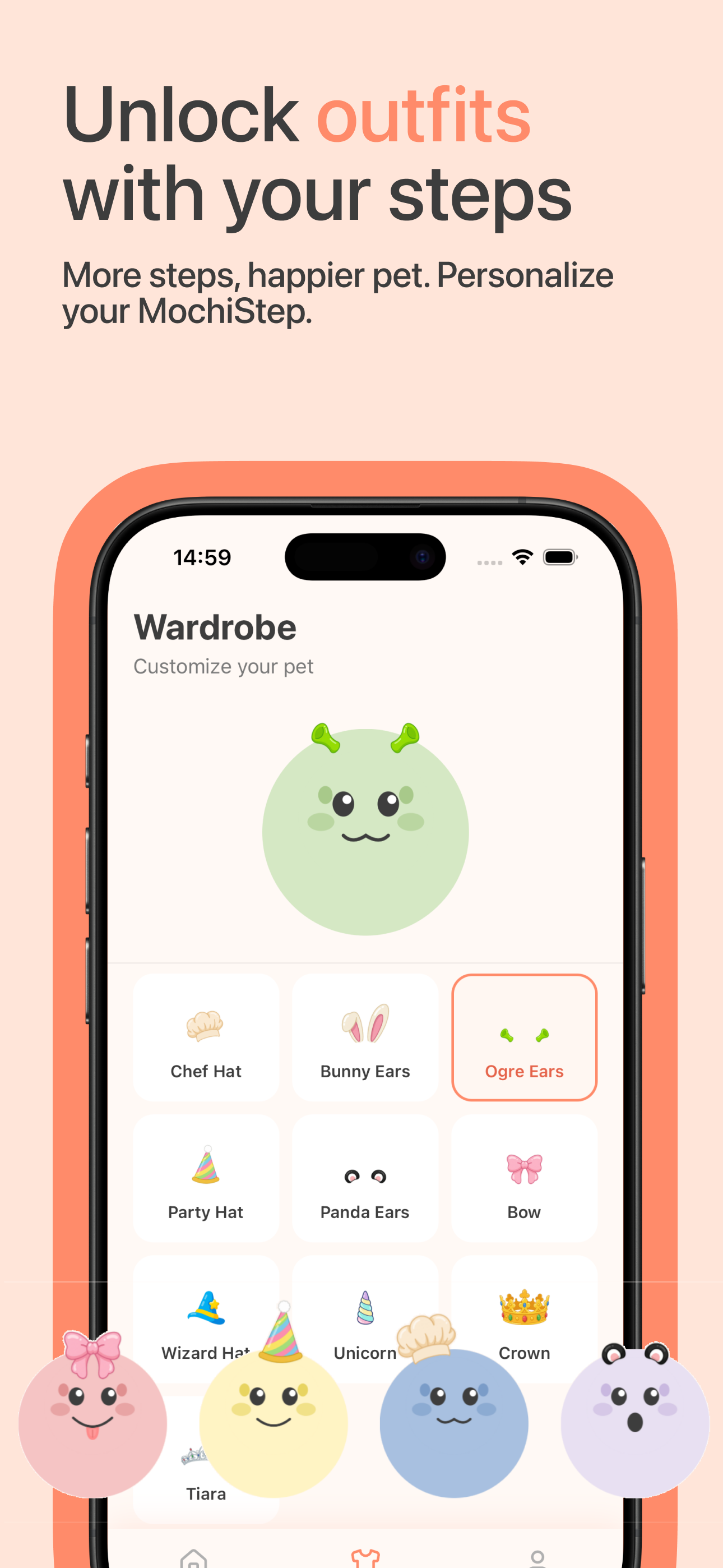 MochiStep – Level up and streaks